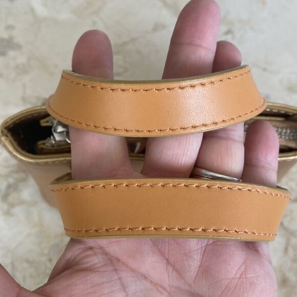 NWOT Lotte Gold Leather Mini Satchel Bag - Picture 9 of 13